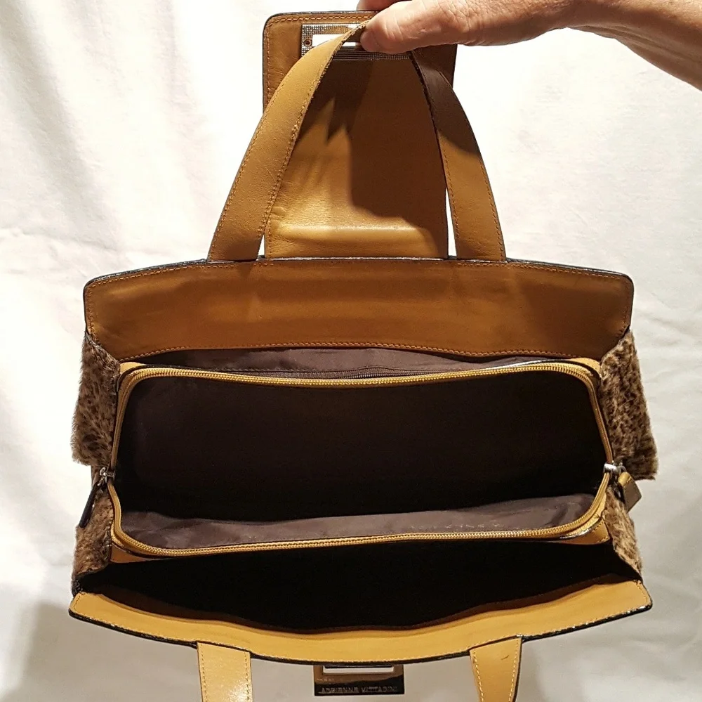 Yellow Leather Top-Handle Bag